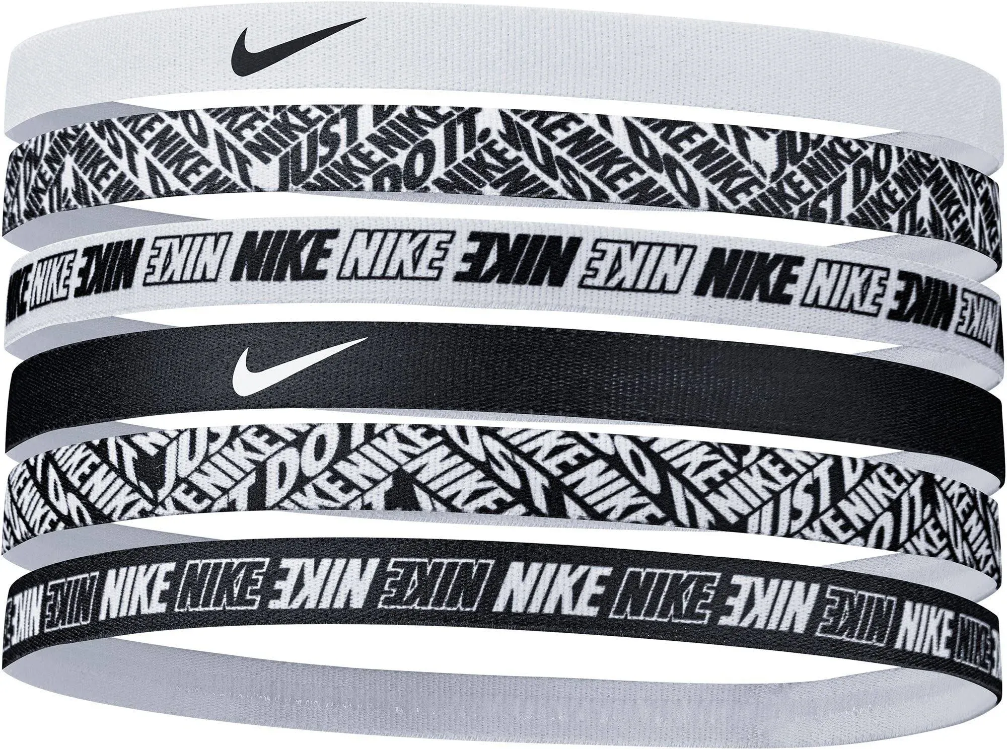 Women's Nike Printed Headbands - 6 Pack (White)