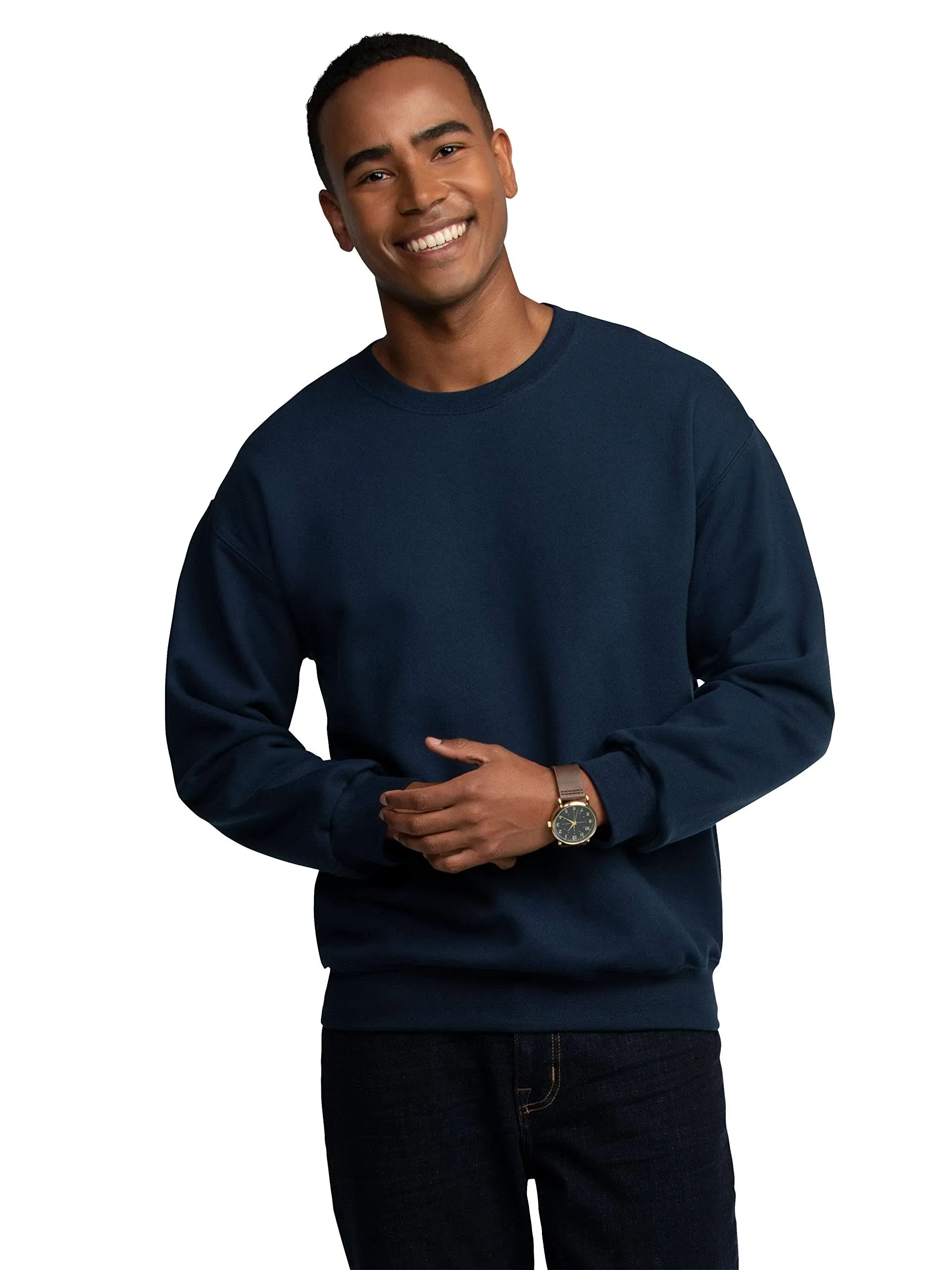 Fruit of The Loom Big Men's Eversoft Fleece Crew Sweatshirt, Size: 4XB, Blue