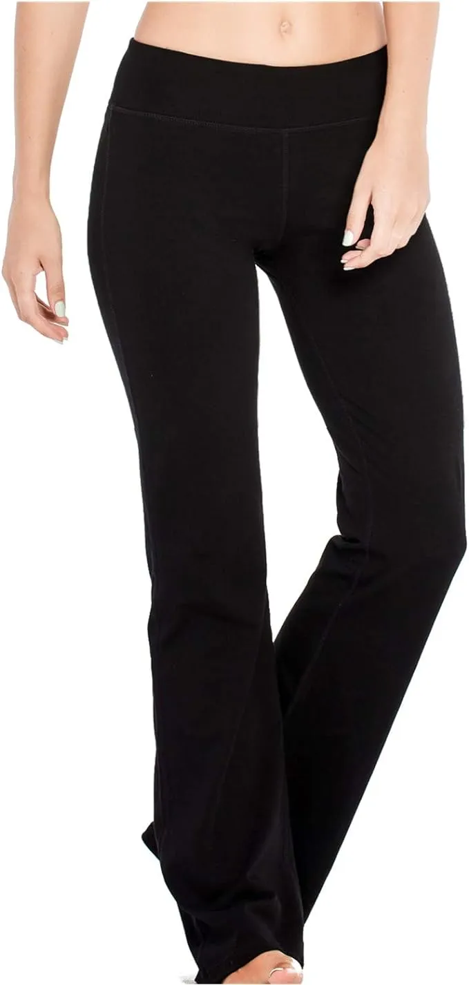 Houmous XXL Petite/Regular/Tall Length,Women's Yoga Bootleg Pants Inner Hidden ...