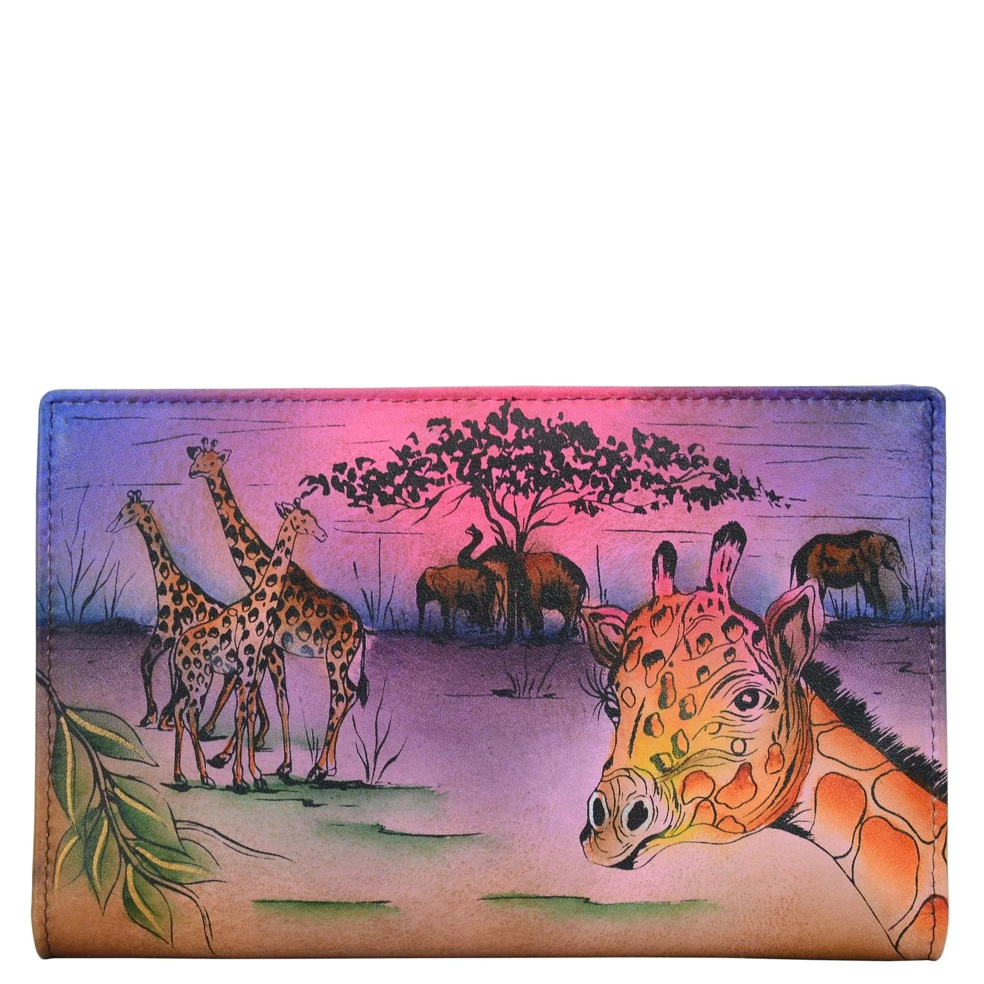 Anna by Anuschka Women's Hand-Painted Genuine Leather Two Fold Wallet