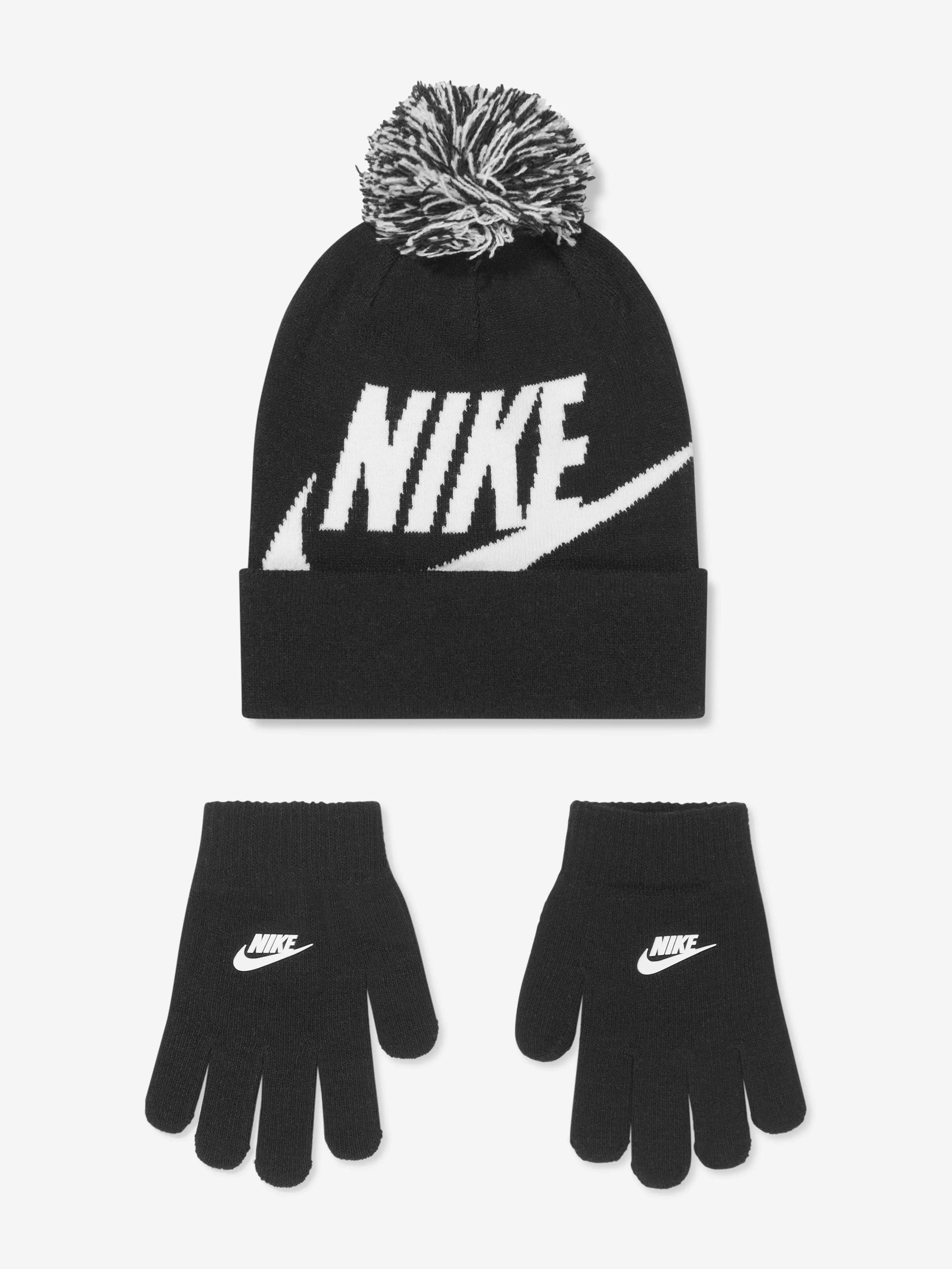 Nike Boys Swoosh Pom Beanie Gloves Set