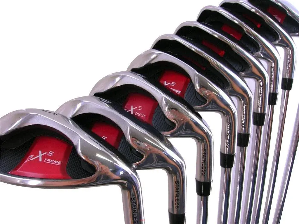 X5 Wide Sole iBRID Senior Men&#039;s Iron Set +1&#034; (4-SW) &#034;A&#034; Flex, Arthritic Grip