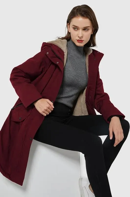 Orolay Women's Thicken Fleece Lined Parka Winter Coat Hooded Jacket with Pockets