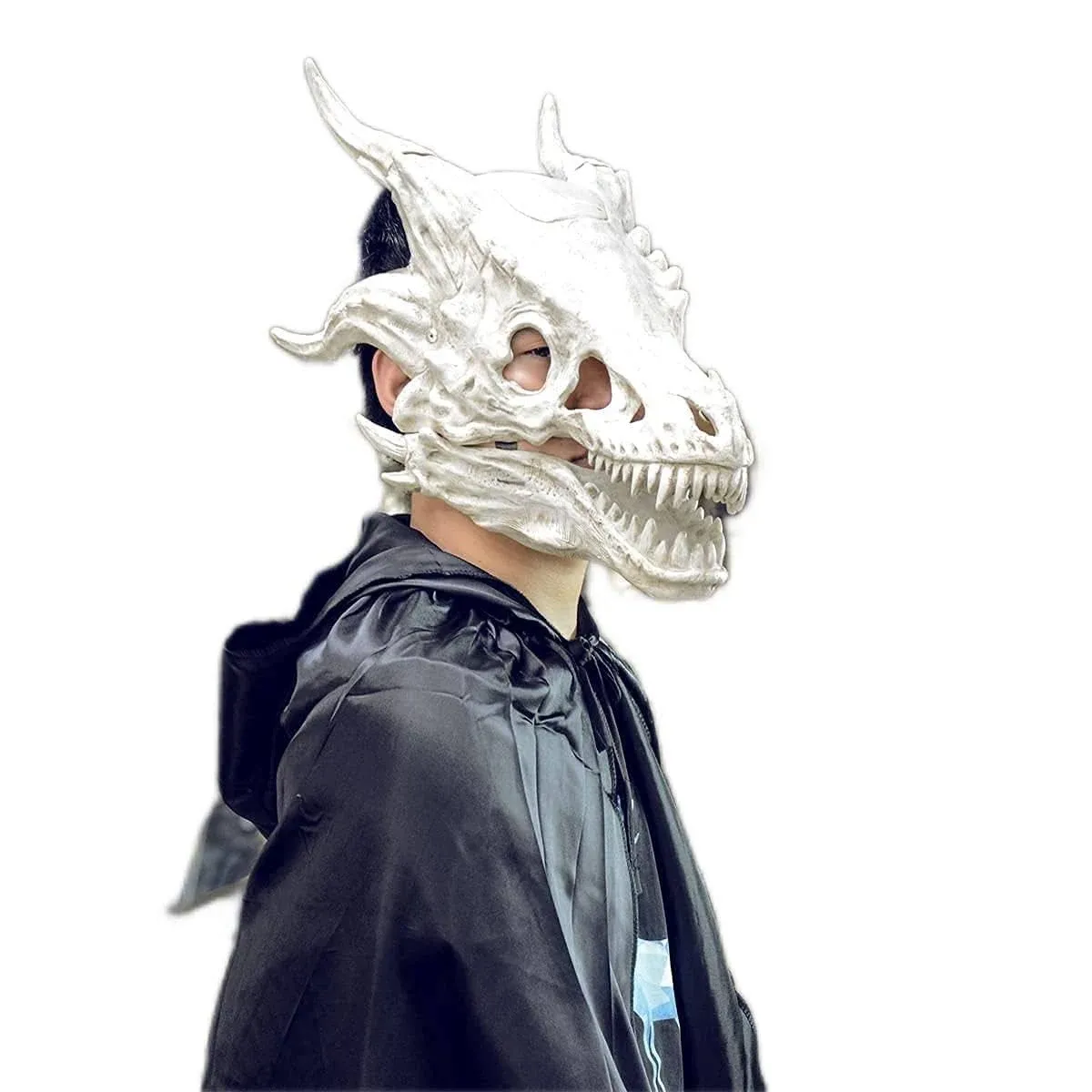 Dino Mask Moving Jaw Decor-Tyrannos<wbr/>aurus Rex Mask，Movable Dragon,Cosplay Mask A