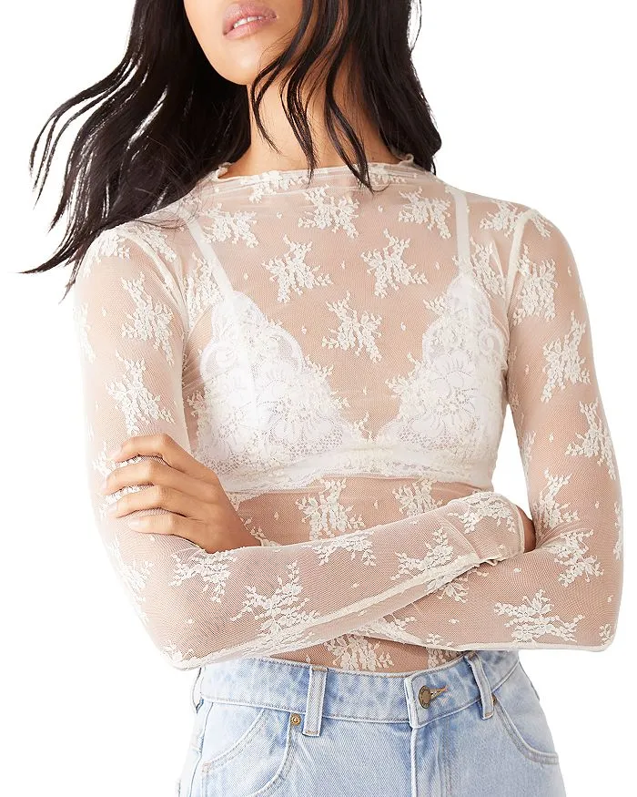 Lady Lux Floral Mesh Layering Top