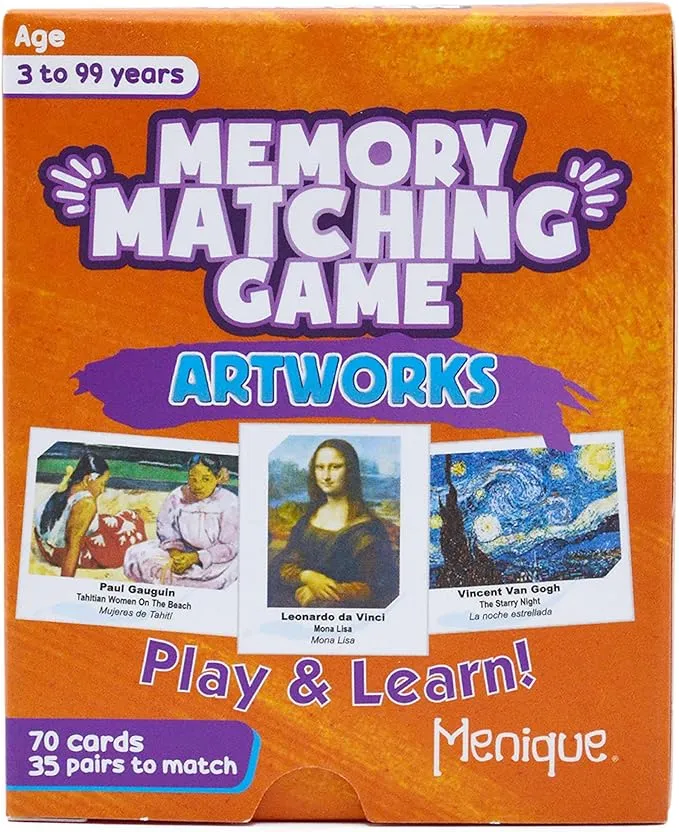 Menique Memory Matching Game Famous Paintings Game 35 Pairs to Match