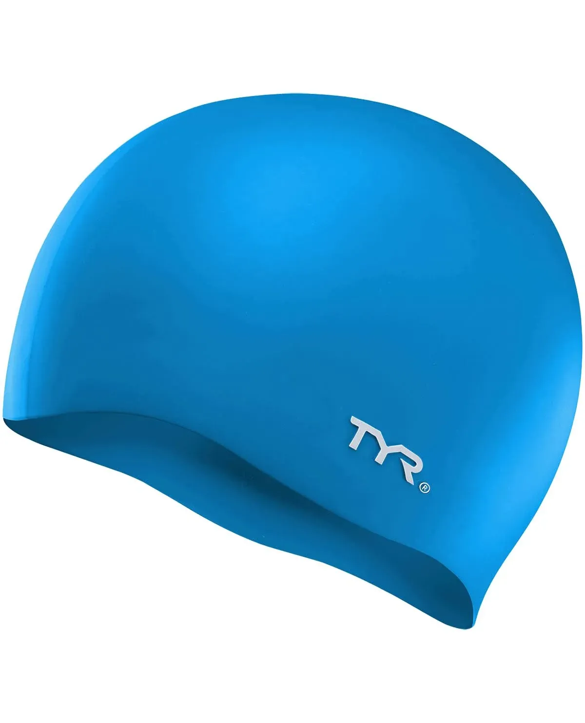 TYR Silicone Wrinkle-Free Swim Cap Blue