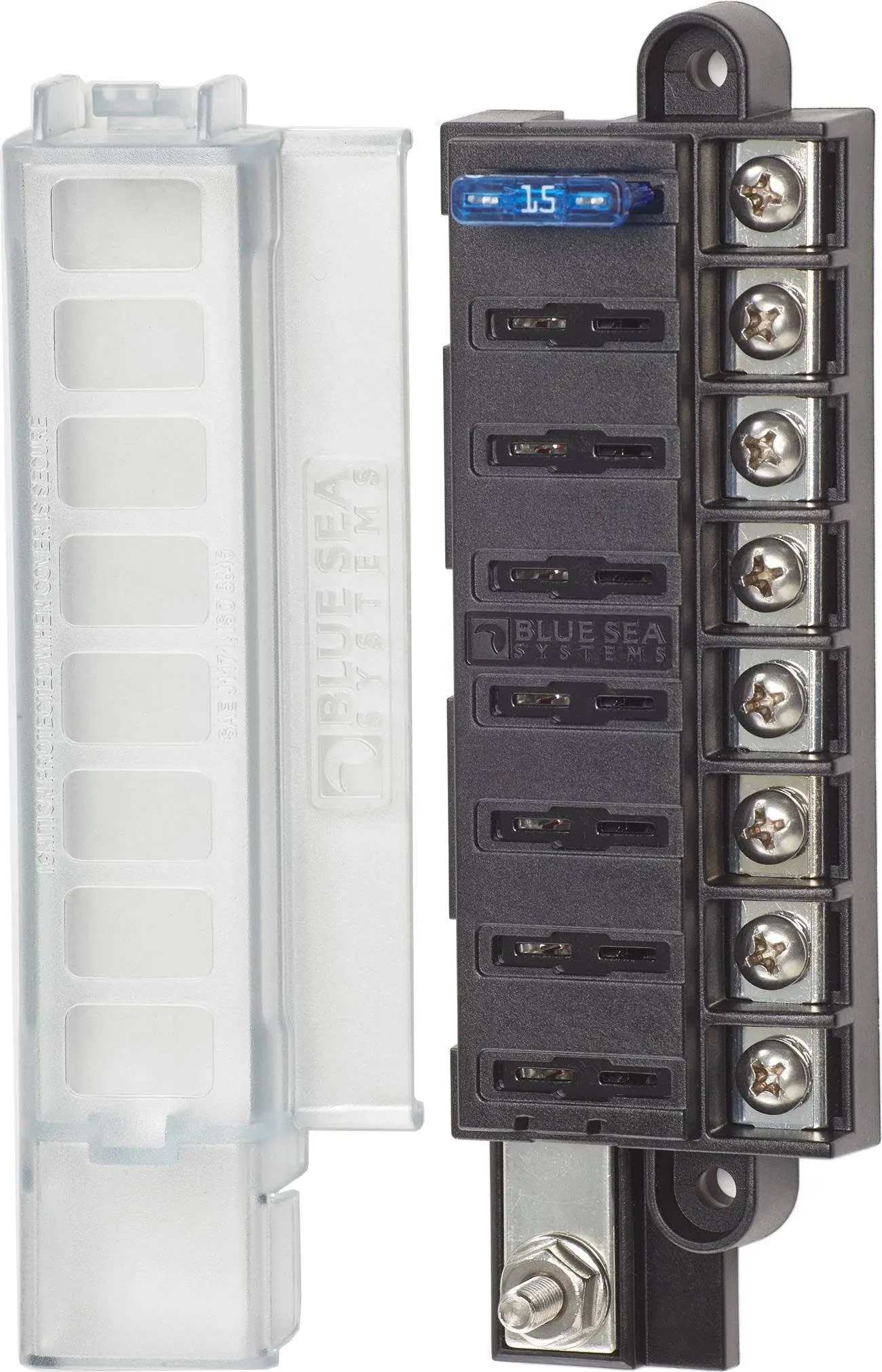 Blue Sea 5046 ST Blade Compact Fuse Blocks - 8 Circuits w/Cover