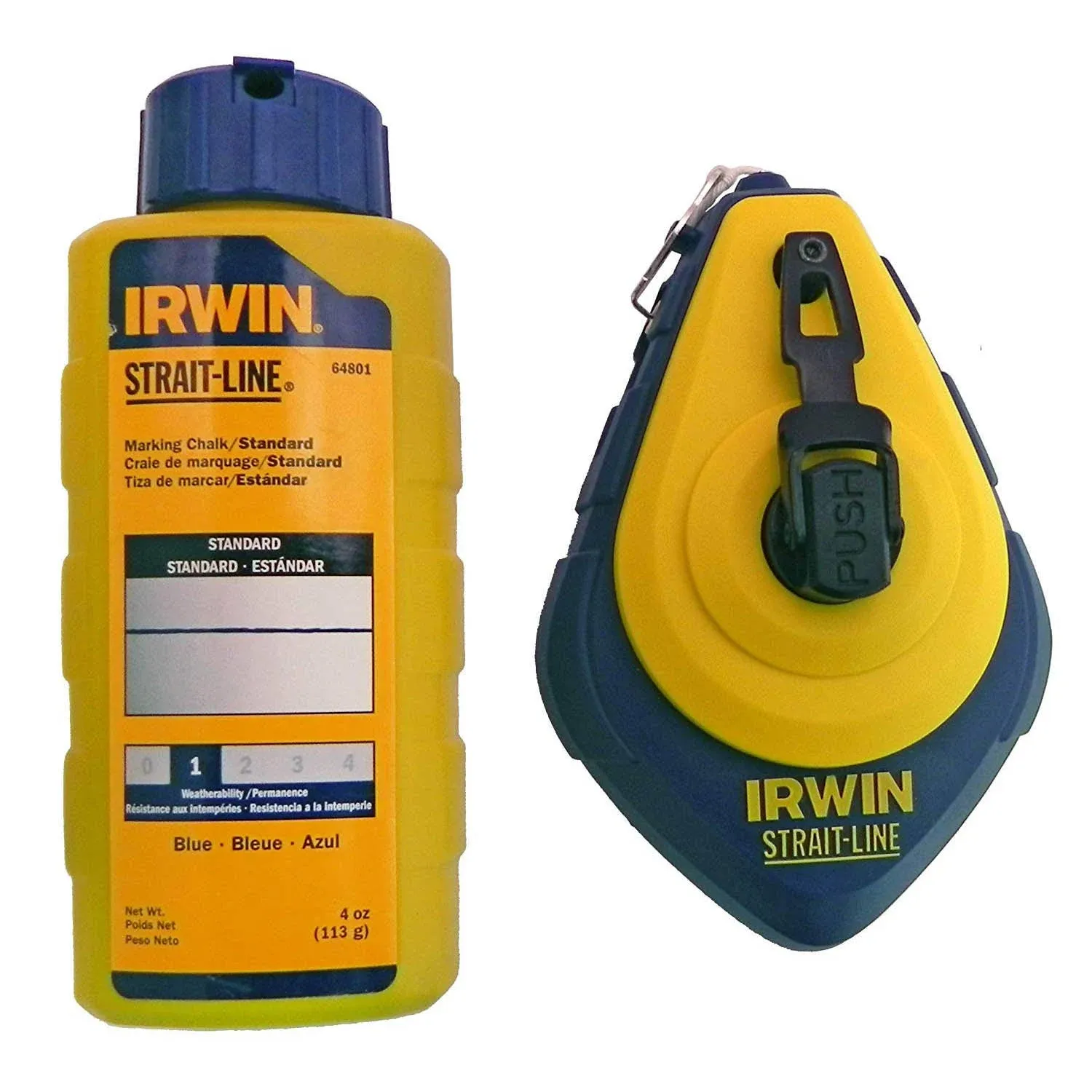 Irwin Strait-Line 64494 Chalk Line Reel With Marking Chalk 100&#039;