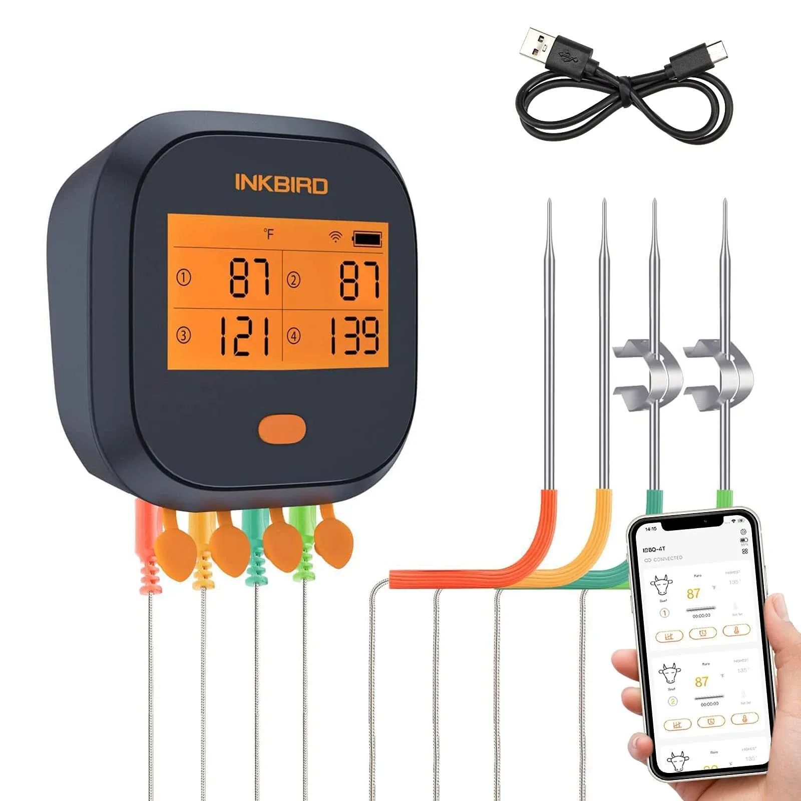 Inkbird WiFi Grill Thermometer IBBQ-4T