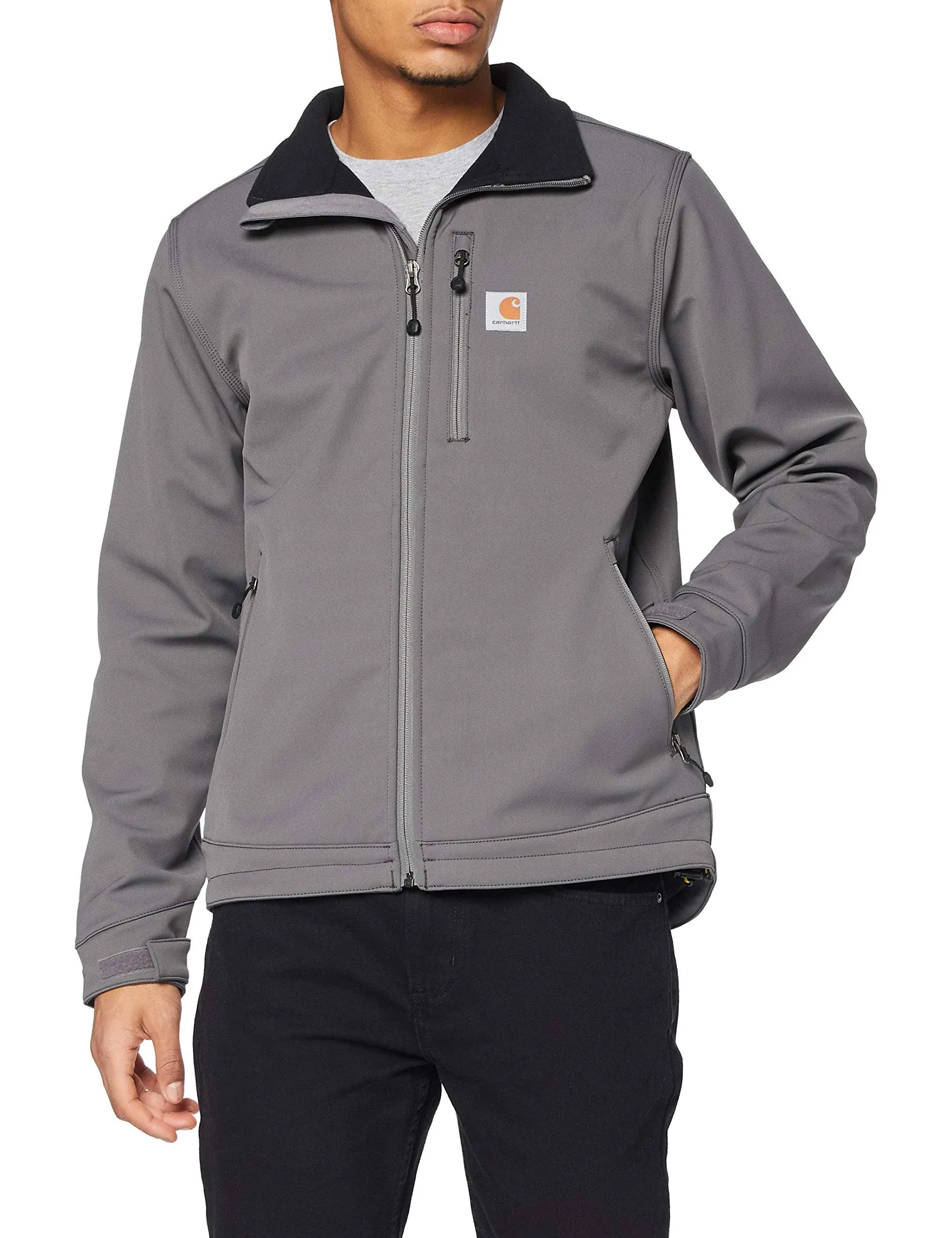 "Carhartt® Men's Rain Defender Relaxed Fit Heavyweight Softshell Jacket, Charcoal - 102199-022"