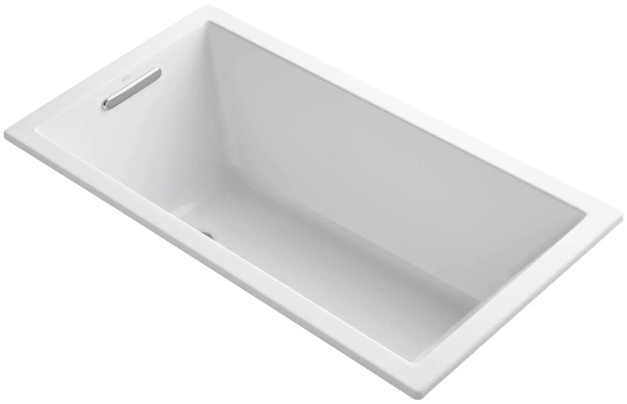 KOHLER K-1130-0 Underscore Rectangle 60-Inch x 32-Inch drop-in bath with end drain, White