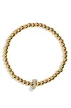 Shop Baublebar Pisa Pave Initial Bracelet In Gold M