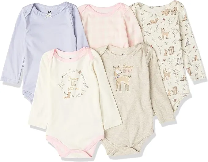 Hudson Baby Cotton Long-Sleeve Bodysuits 0-3 Months