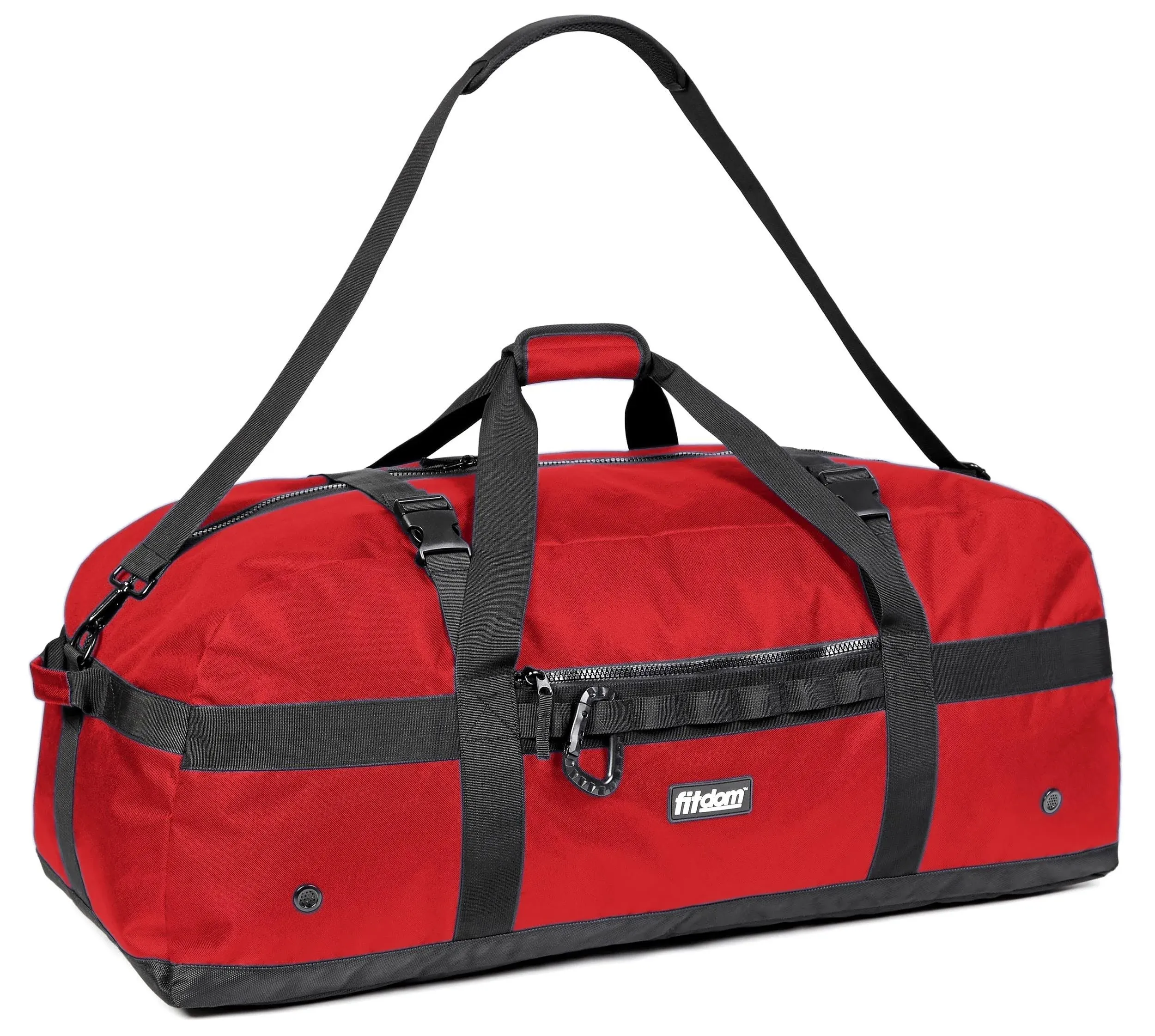 Fitdom Heavy Duty Extra Large Sports Gym Equipment Travel Duffel Bag W/Adjustable Shoulder & Compression Straps. Perfect for Team Coaches & Best for Soccer Baseball Basketball Hockey Football & More