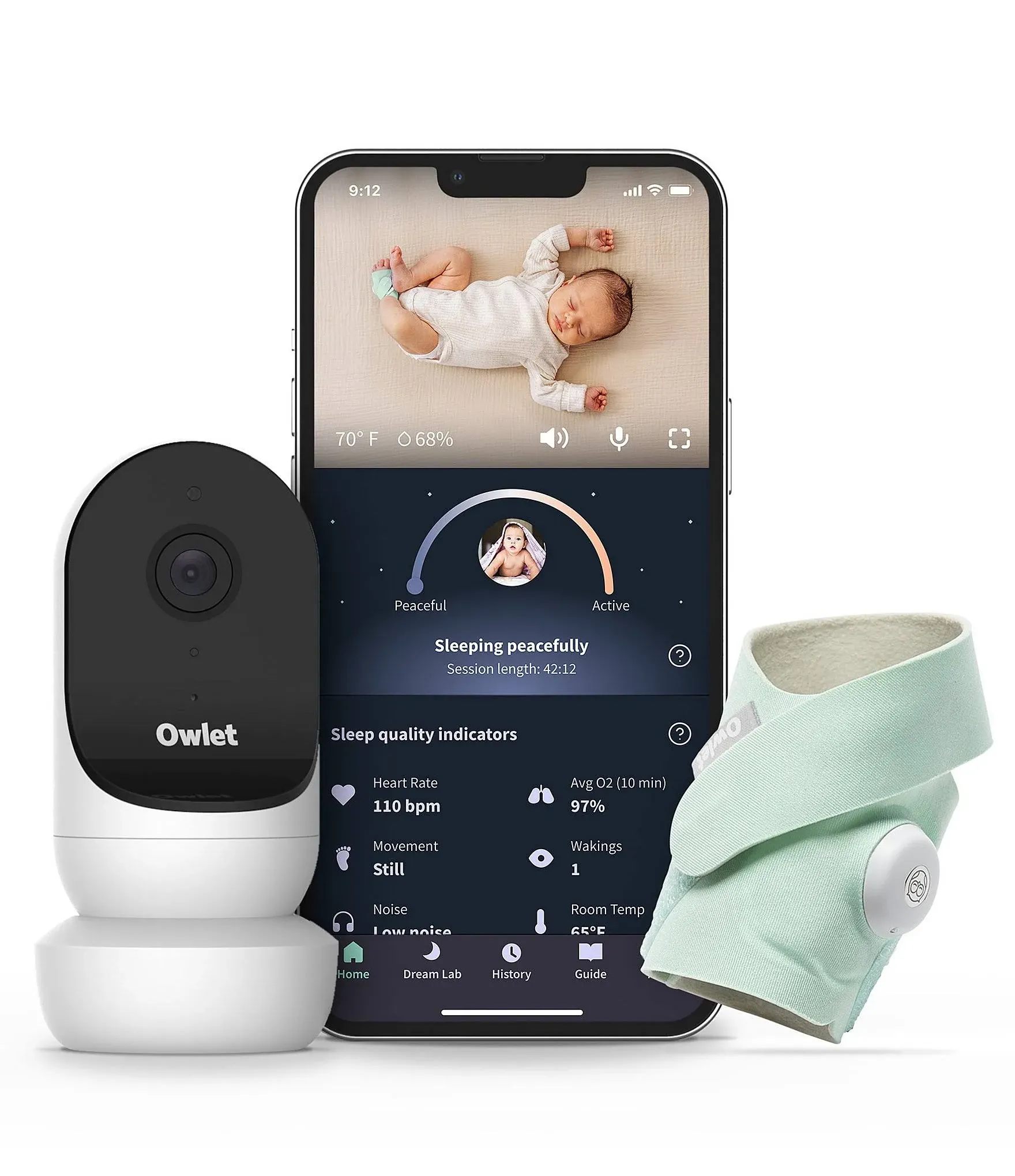 Owlet Dream Duo 2 Smart Baby Monitor - Mint