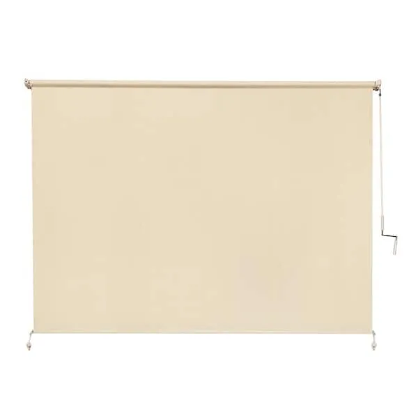 Sesame UV Blocking Fade Resistant Fabric Exterior Roller Shade 96 in. W x 72 in. L