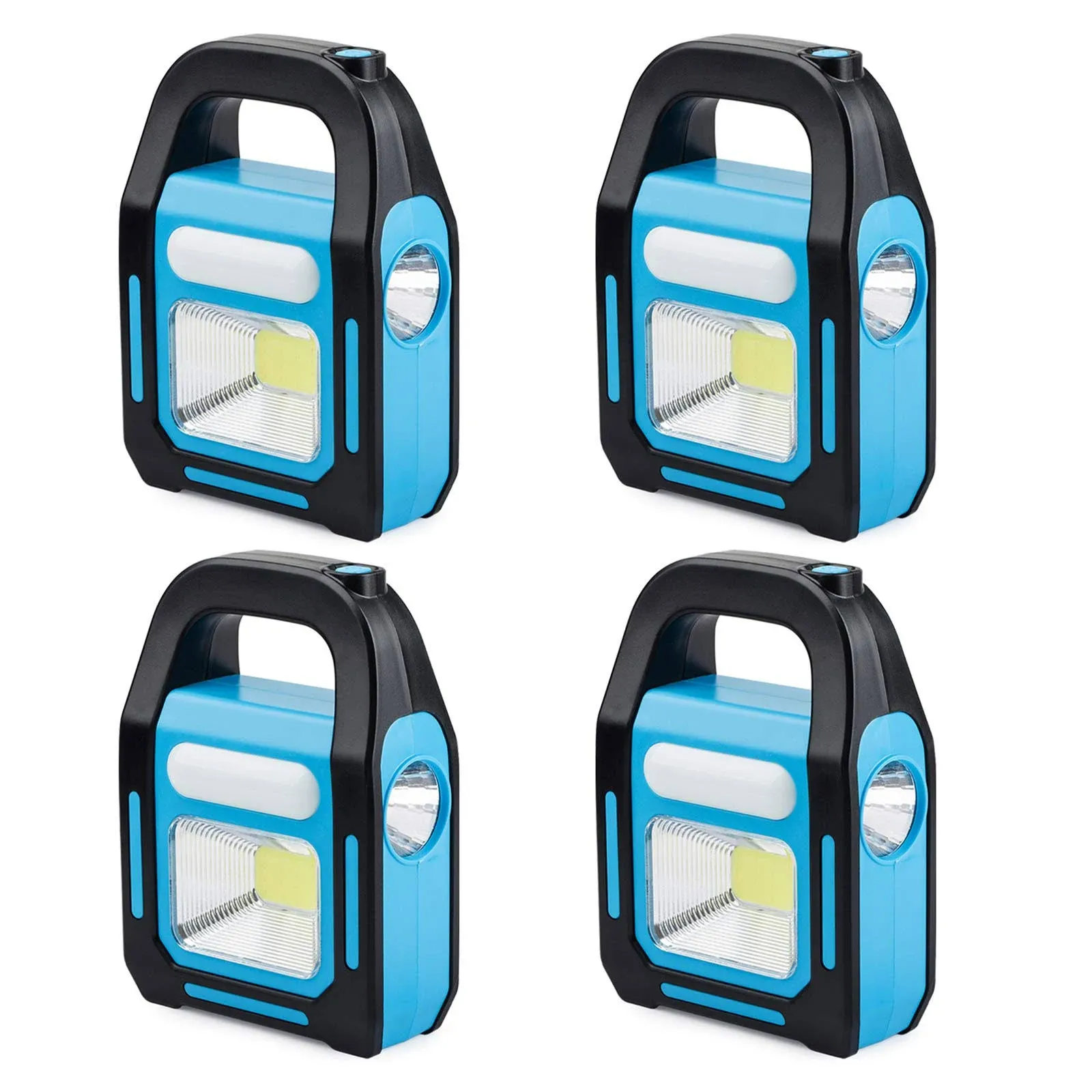 4 Pack 3 in 1 Solar USB Rechargeable Brightest COB LED Camping Lantern, Charg...