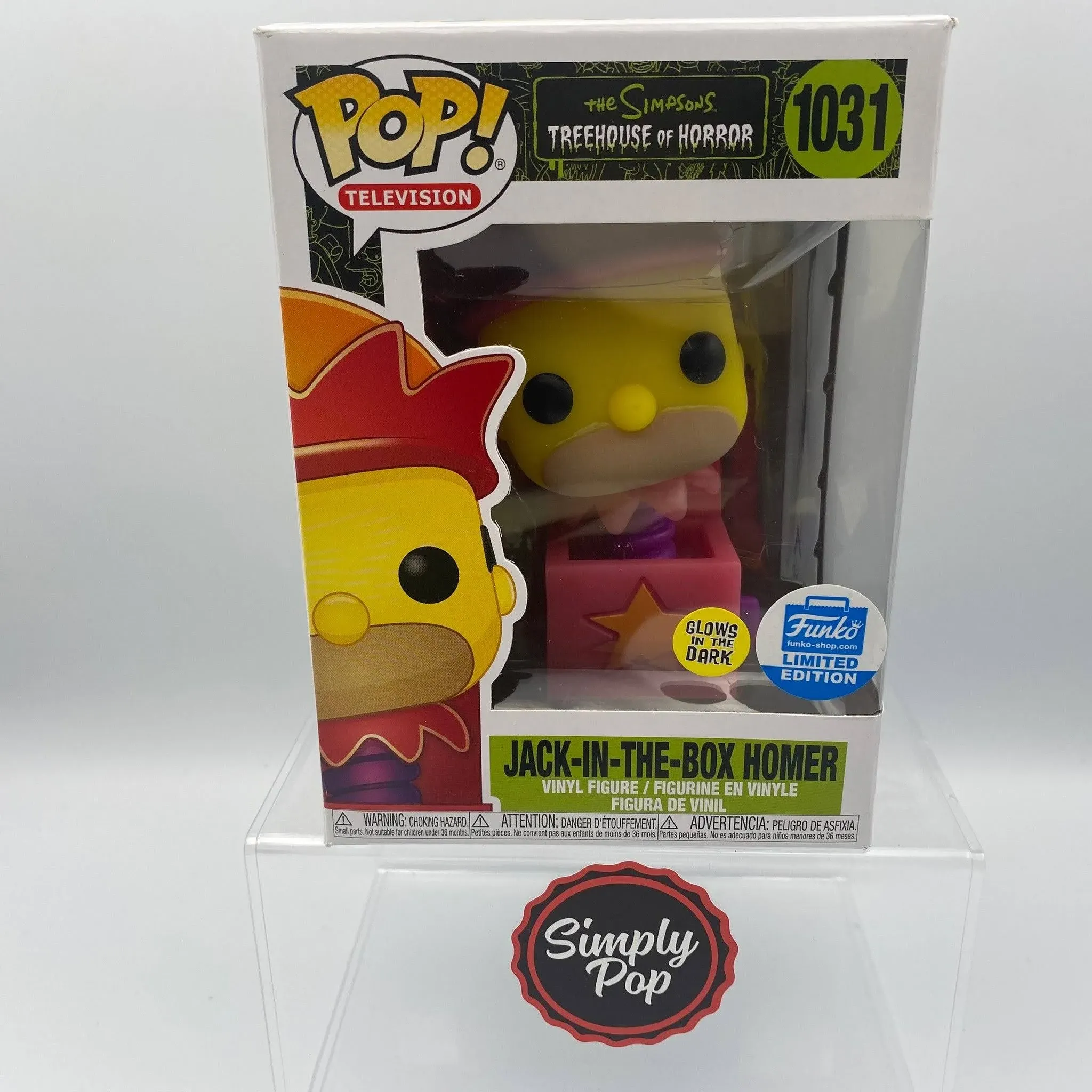 Funko Pop DEVIL FLANDERS Glow in Dark EXCLUSIVE Simpsons Ned Flanders #1029 Case