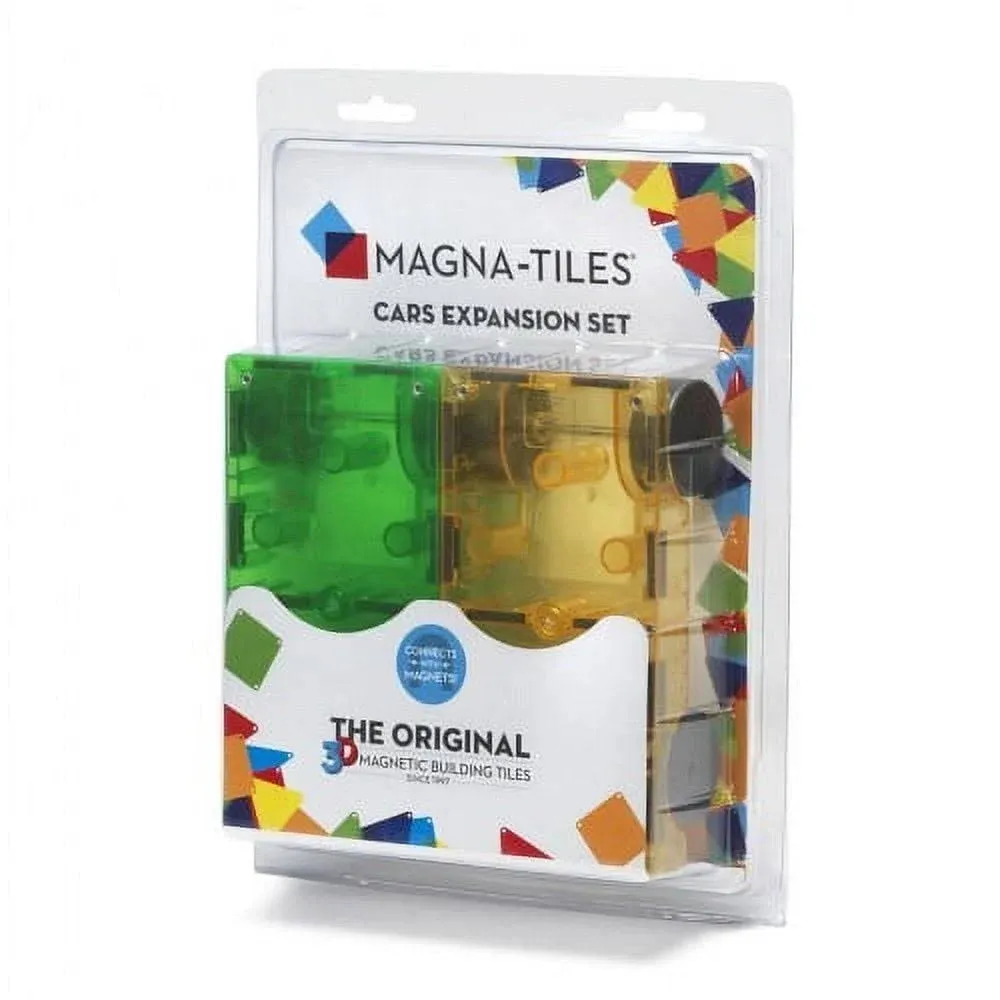 2 PC Car Green & Yellow Expansion Magnatiles