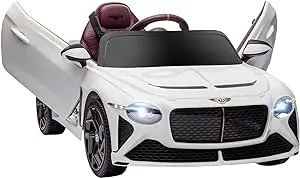 Bentley Scalar Licensed B12 Kids Electric Car w/ Portable Battery - White