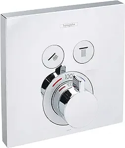 Hansgrohe 15763001 ShowerSelect Square Thermostatic 2-Function Trim - Chrome