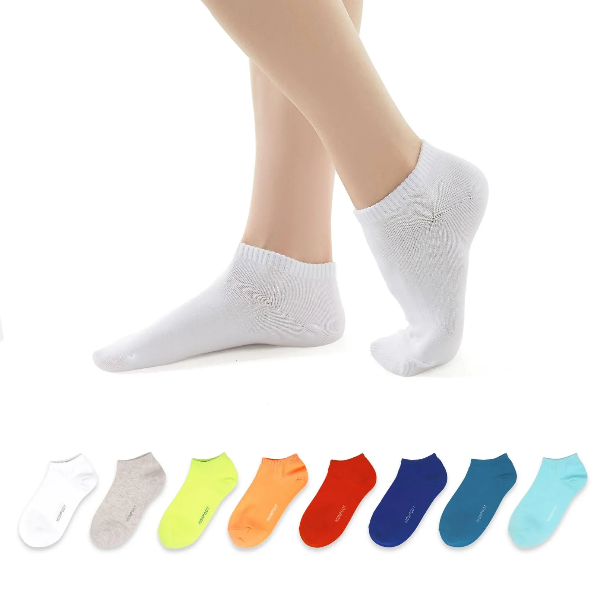 MONFOOT Women's and Men's 10-20 Pairs Thin Cotton Low Cut Ankle Socks, multipack