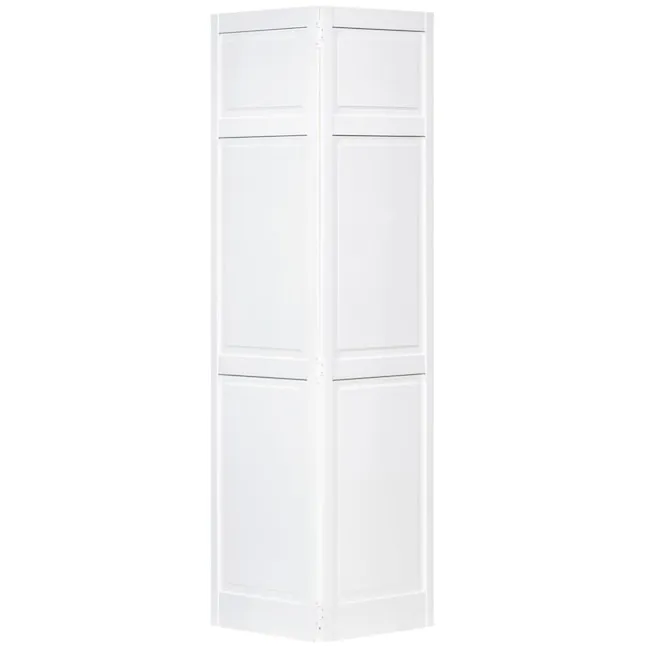 32 in. x 80 in. White 6-Panel Solid Core Wood Interior Closet Bi-Fold Door