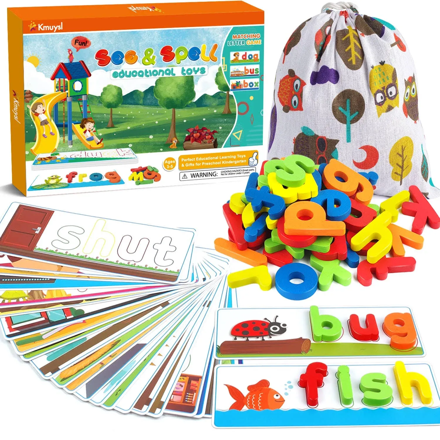 KMUYSL See & Spell Learning Educational Toys and Gift for 3 4 5 Years Old Boys ...