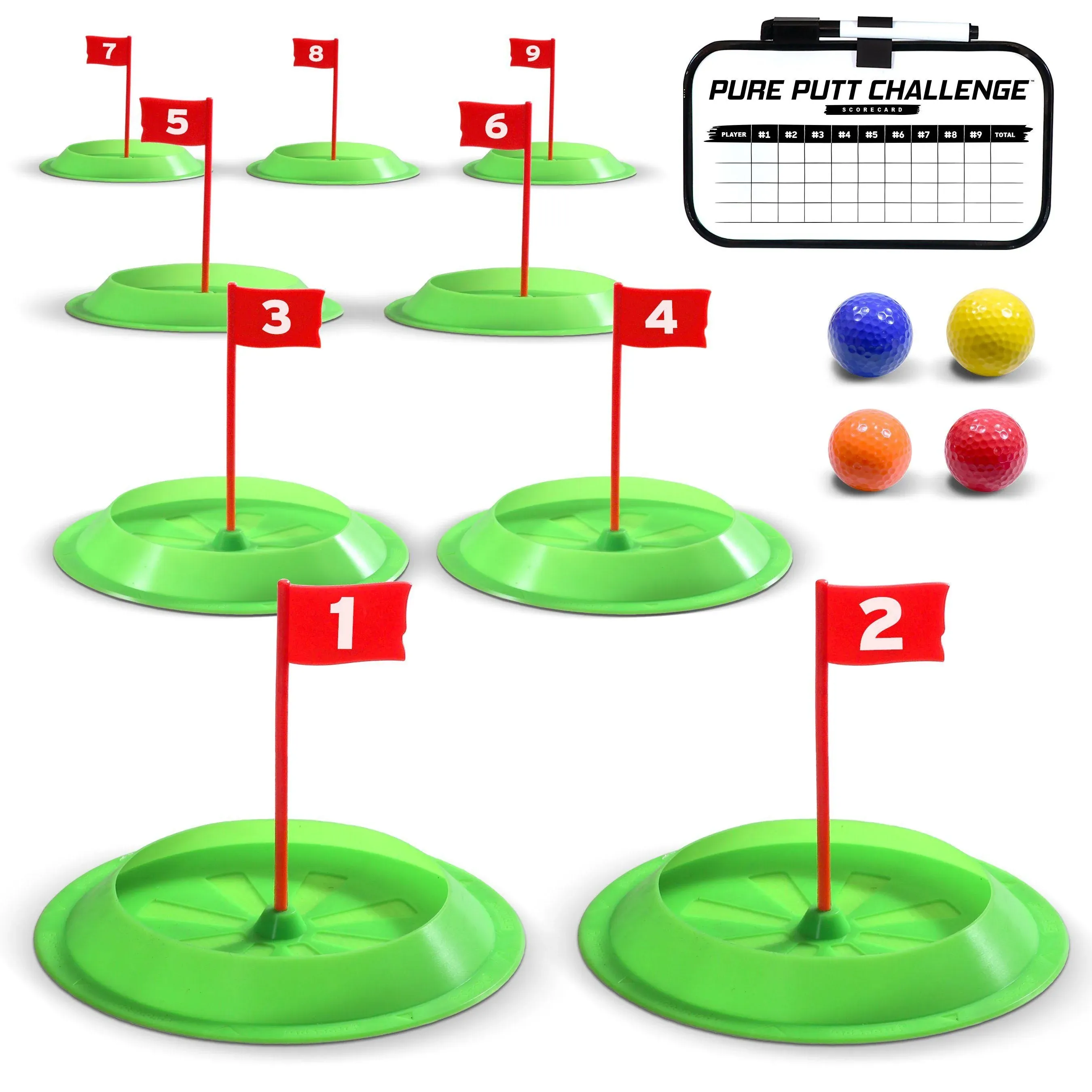 GoSports Pure Putt Challenge Mini Golf Game - Build Your Own Course at Home, The ...