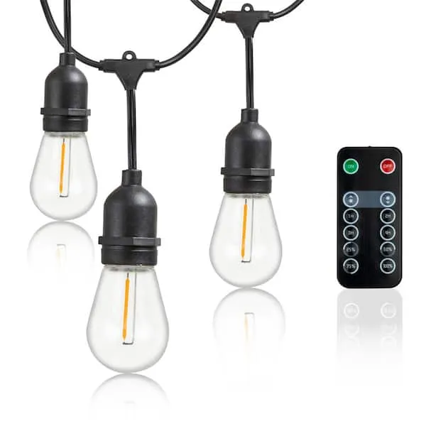 Newhouse Lighting - Cadena de luces LED con tecnología resistente a la intemperie, regulable con mando a distancia inalámbrico, 14,6 m y 16