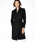 Women's Long Wool Wrap Coat in Black | Cole Haan