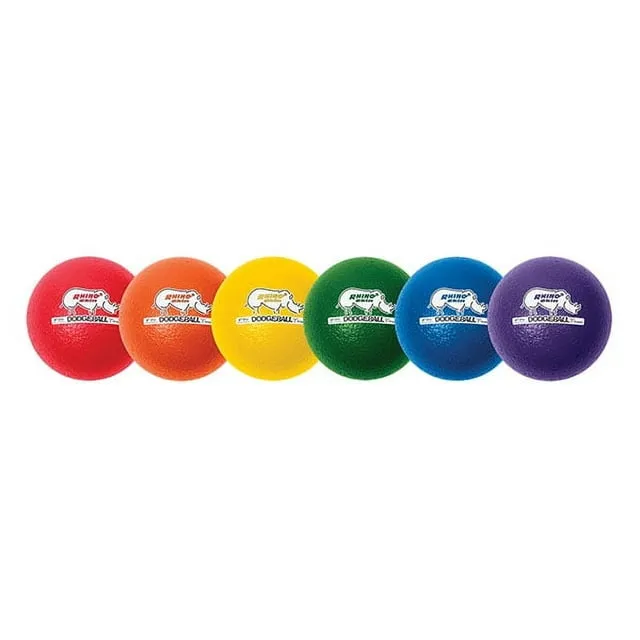 Champion Sport RXD6SET Dodge Ball Set  Rhino Skin  Assorted Colors  Six Balls per Set