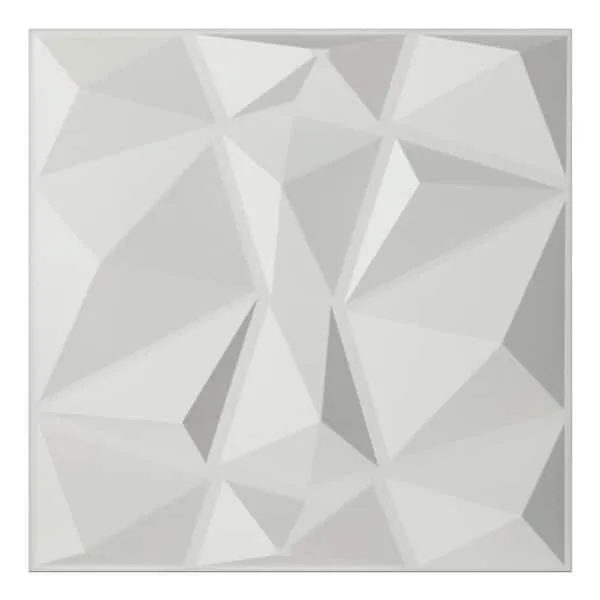 Art3d A10038 - Textures 3D Wall Panels White Diamond Wall Design, 12 Tiles 32 SF