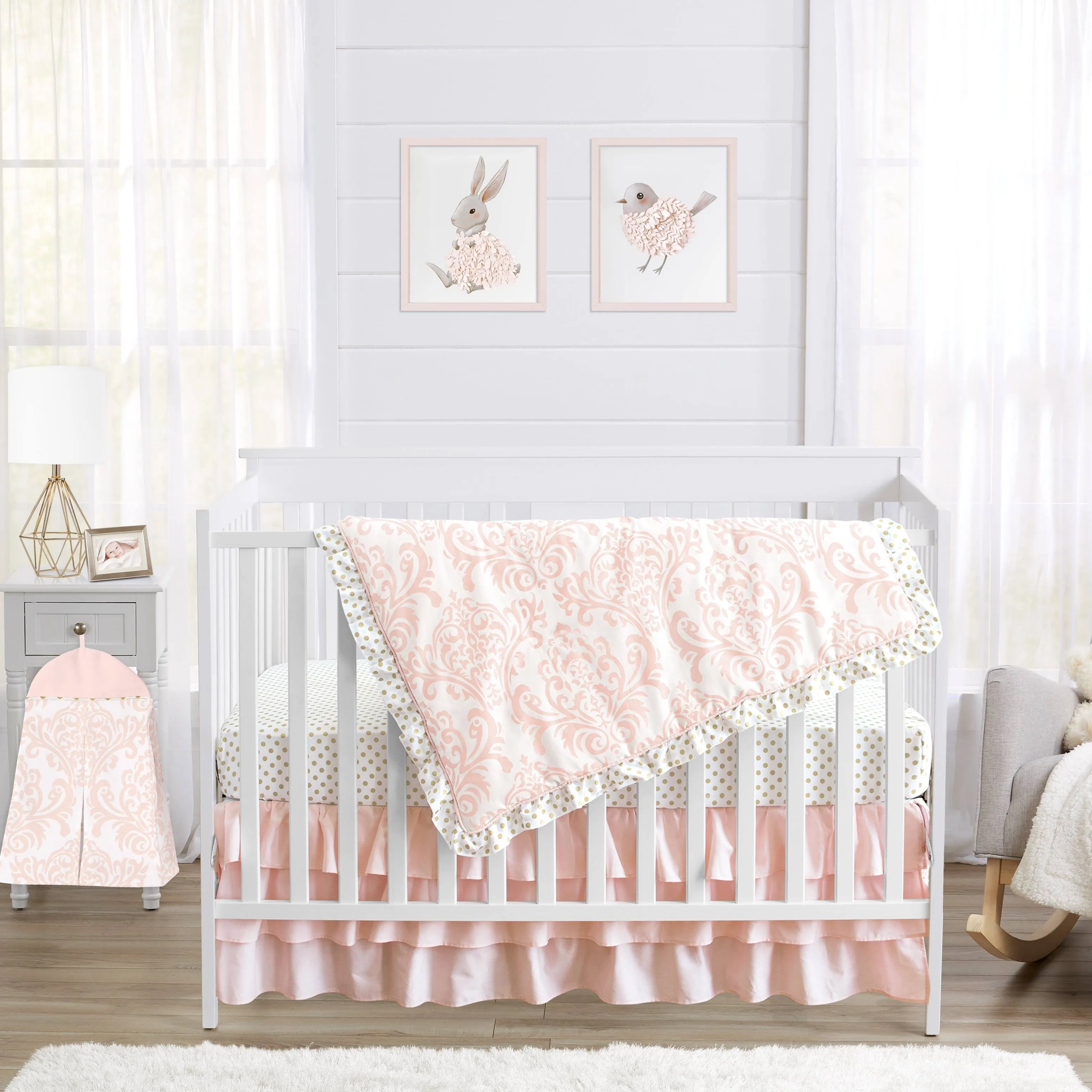 Sweet Jojo Designs Amelia 4-Piece Crib Bedding Set Pink/Gold