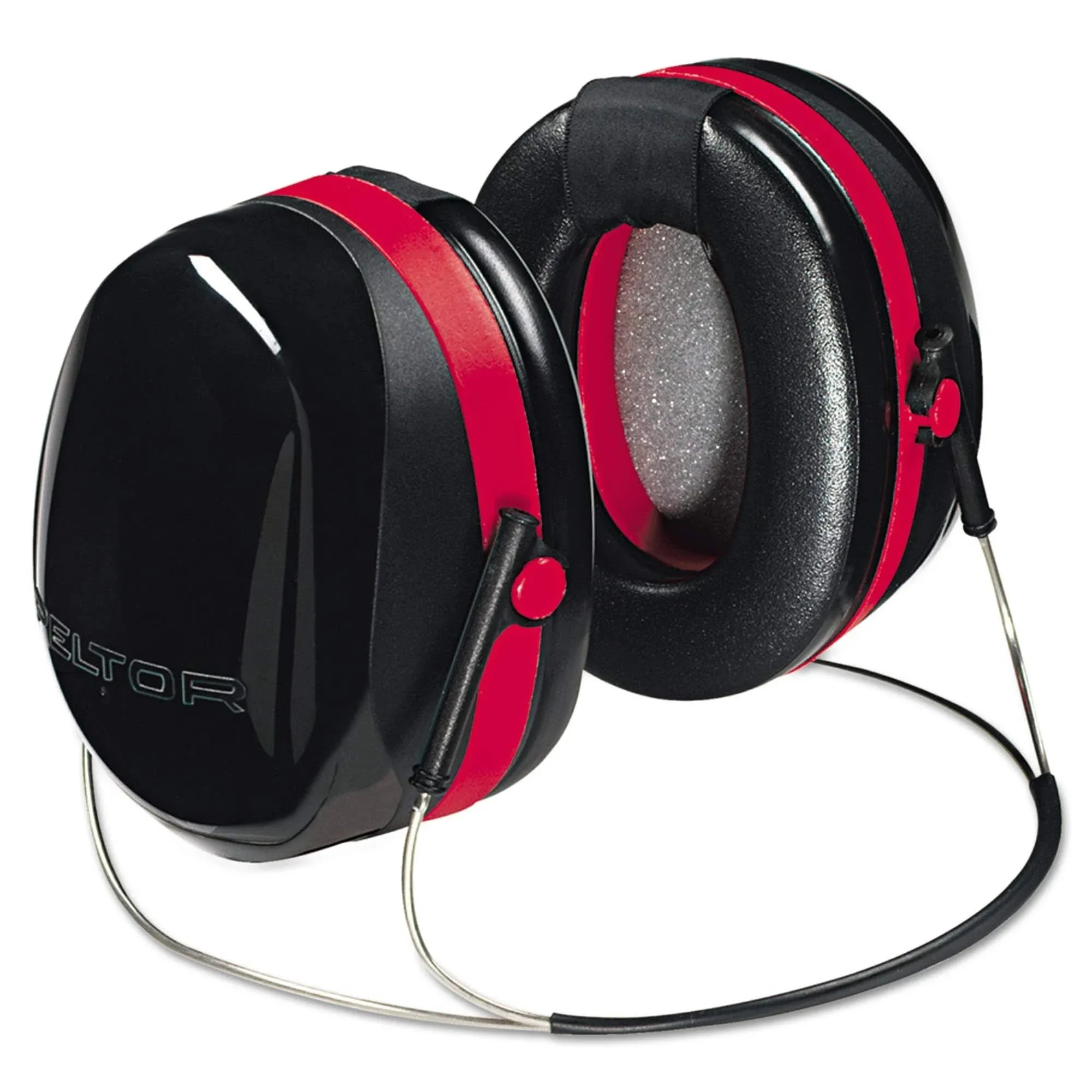 3m 247-H10B Ear Peltor Optime 105 Behind-the-head Earmuffs, 29nrr, Red/black 