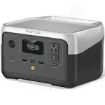 EF EcoFlow Portable Power Station River 2, 256Wh LiFePO4 Battery 1 Hour Fast Charging, 2 Up to 600W AC Outlets, Solar Generator