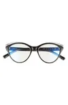 Xara Blue Light Blocking Plastic Cat-eye Glasses In Black