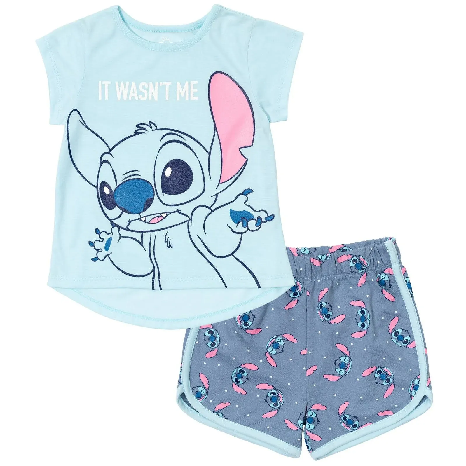 Disney Minnie Mouse Lilo & Stitch Descendants Evie Uma Girls T-Shirt and French Terry Shorts Outfit Set Toddler to Big Kid