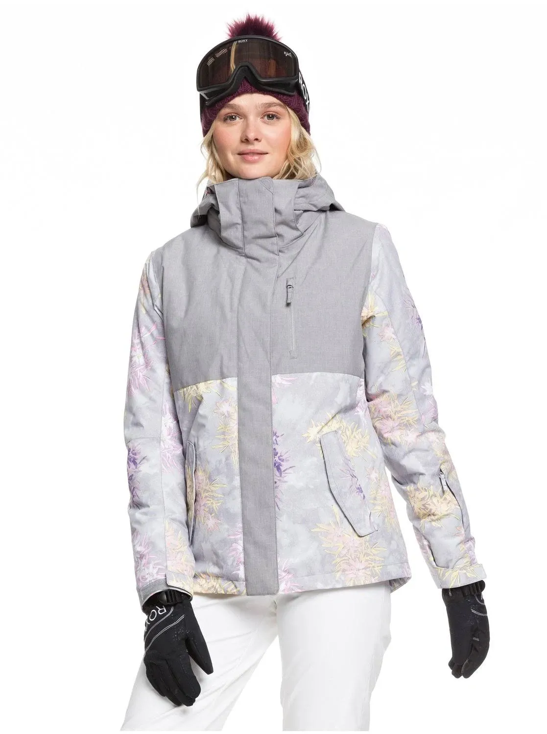 Roxy Jetty Block Snow Jacket Grey Micro Chip Edelweiss (SZH1) M