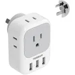 TESSAN UK Ireland Hong Kong Power Adapter, International Travel Plug with 2 USB, Type G Converter Outlet Adaptor Charger for USA to British England Scotland Irish Qatar London