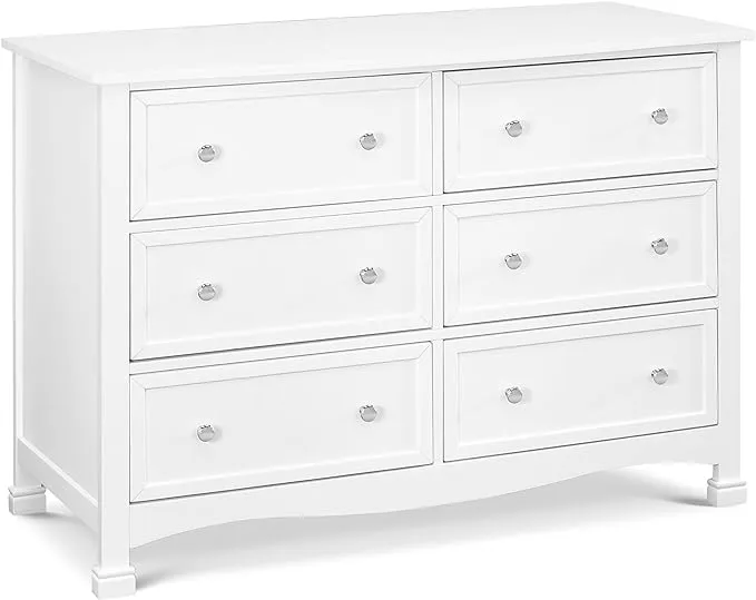 DaVinci Kalani 6 Drawer Double Wide Dresser in White Finish