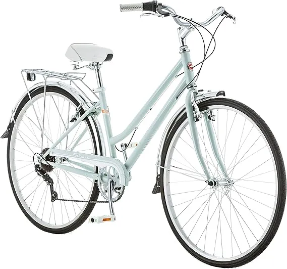 Schwinn Wayfarer Adult Hybrid Bike, Mens and Womens, Step-Over or Step-Through Frame Options, 7-Speed Drivetrain, Rear Rack, 700C Wheels