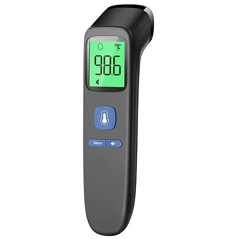 Non-Contact Thermometer for Kids and Adults, Digital Infrared Thermometer for Home use, Color-Coded Screen, 1 Second Result, Accurate & Easy to use (Black)