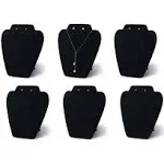 7TH VELVET 6 Pieces Black Velvet Necklace Display, Jewelry Display for Selling and Shows, Necklace Easel Stand, Collapsible Jewelry Bust Stand, Reinforced Bracket (7 3/8" W x 8 2/8" H)