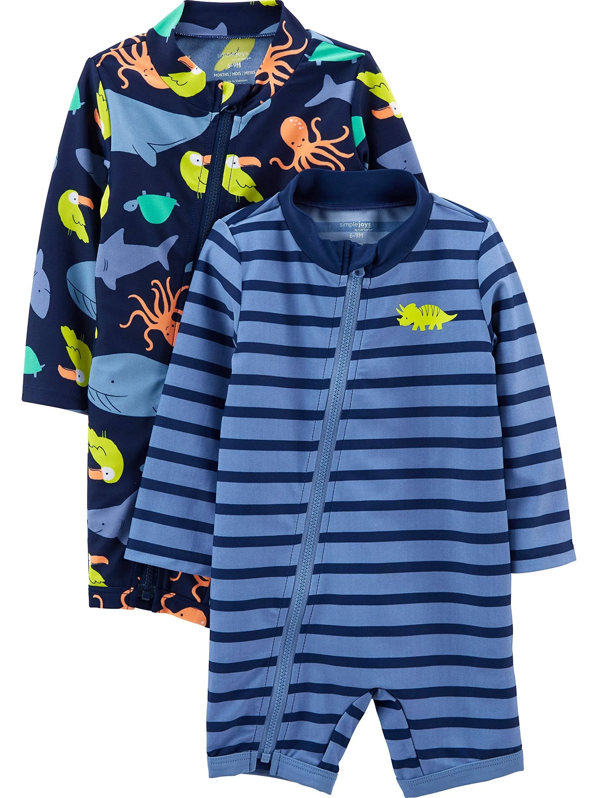 Simple Joys by Carter's Boys' 2-Pack 1-Piece Zip Rashguards