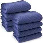 Sure-Max 8 Moving & Packing Blankets - Deluxe Pro - 80" x 72" (40 lb/dz Weight) - Professional Quilted Shipping Furniture Pads Royal Blue