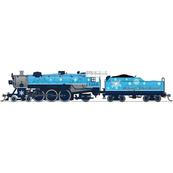 Broadway Limited 8015 N Light Pacific 4-6-2 Merry Christmas Blue/White Scheme