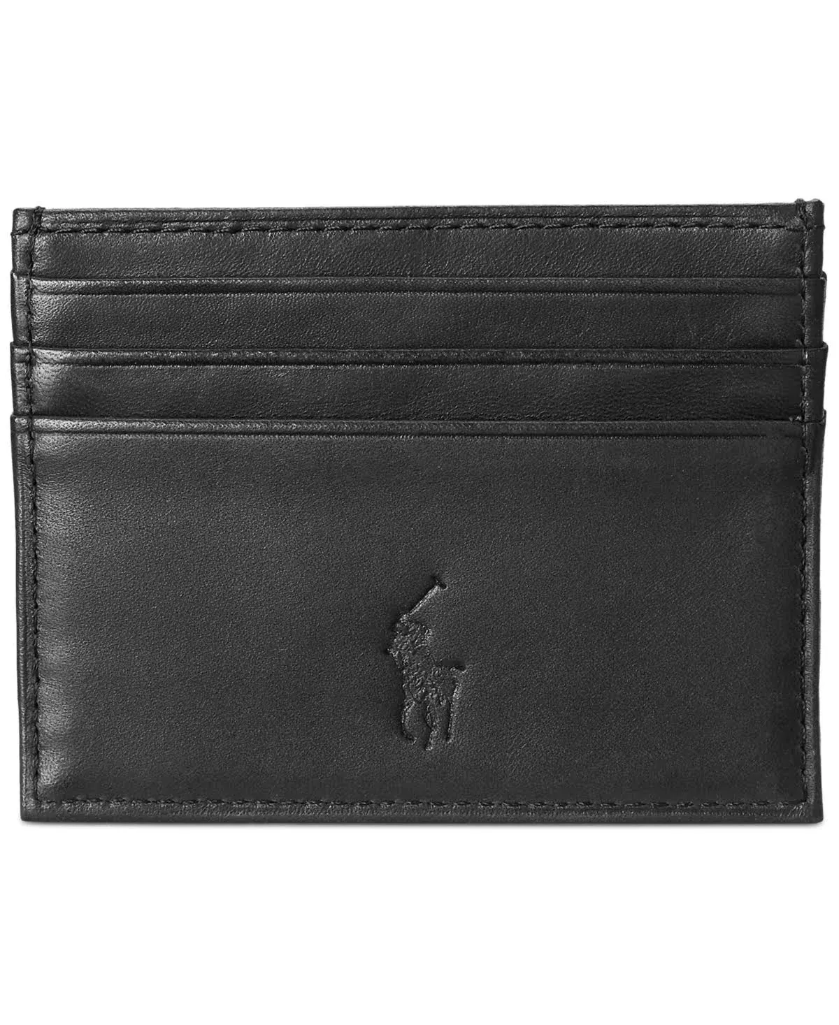 "Men's Suffolk Slim Leather Card Case In Black"