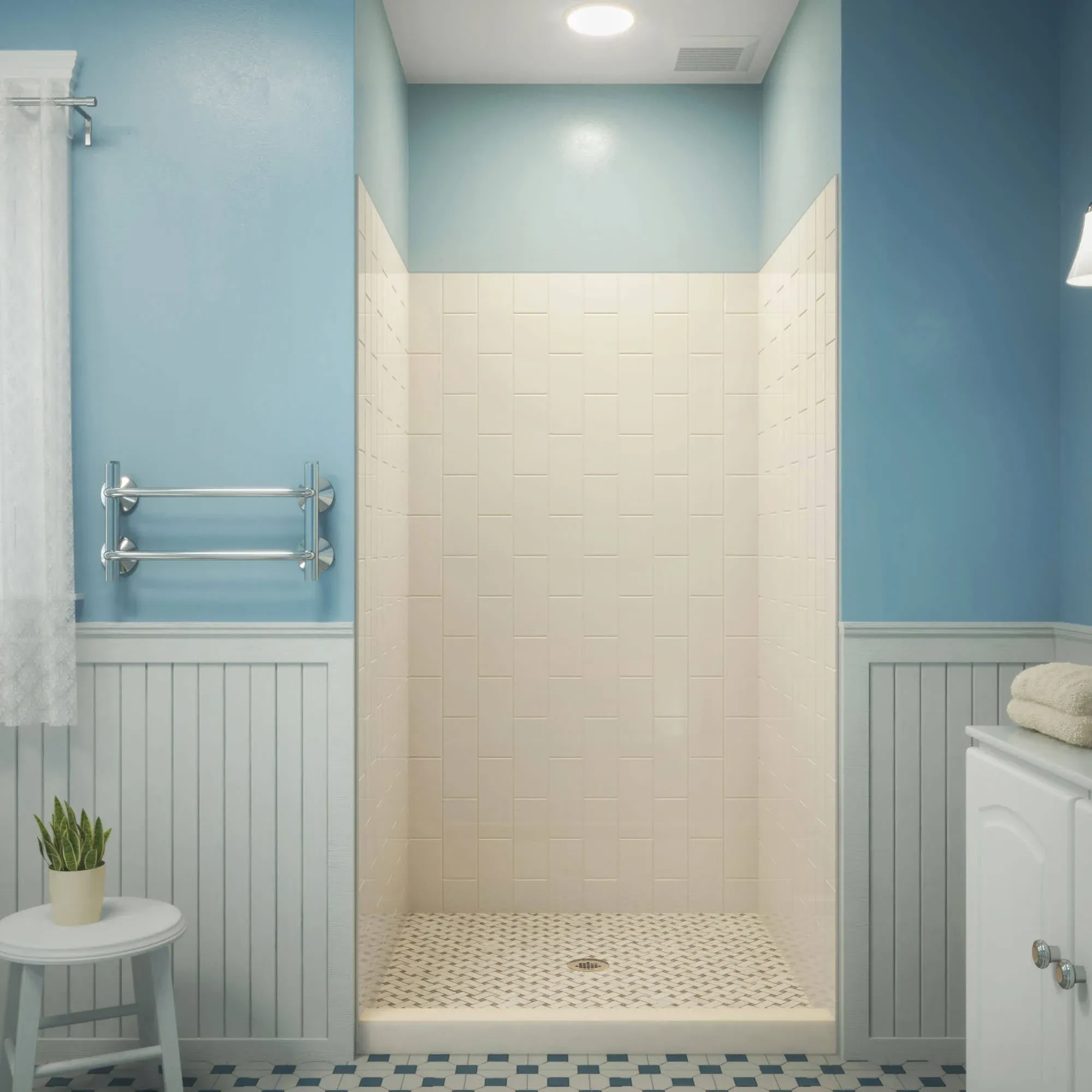 DreamLine QWALL-VS 32-36" W x 41-1/2" D x 76" H Acrylic Backwall Kit in Biscuit, 32-36" W x 41-1/2" D x 76" - Shower Stalls And Kits - by Morning Design Group, Inc | Houzz